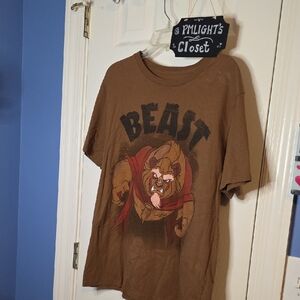 Disney Store Brown Beast Large T-Shirt Short Sleeve Beauty and the Beast